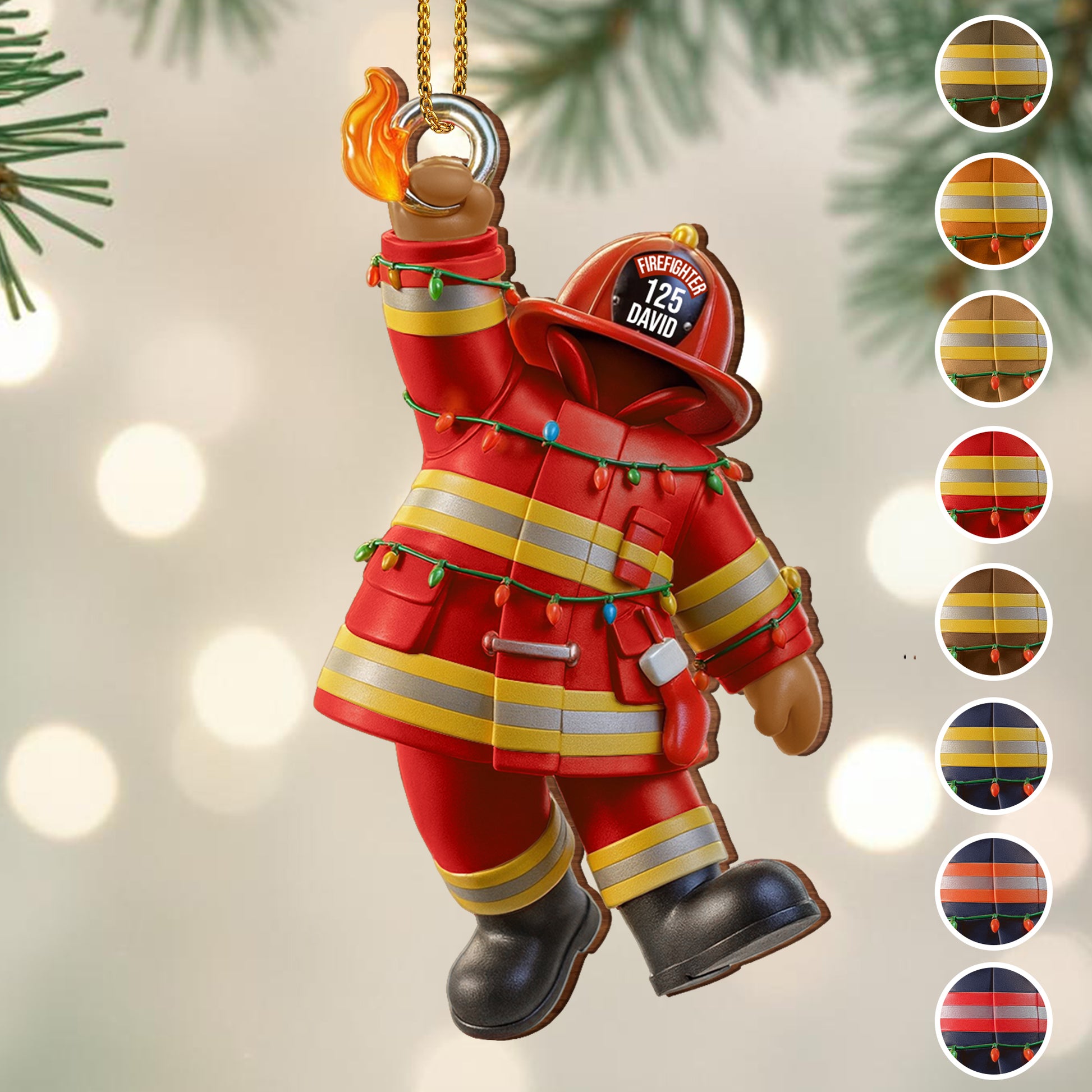 Celebrate Your Favorite Firefighter Festive Ornament
