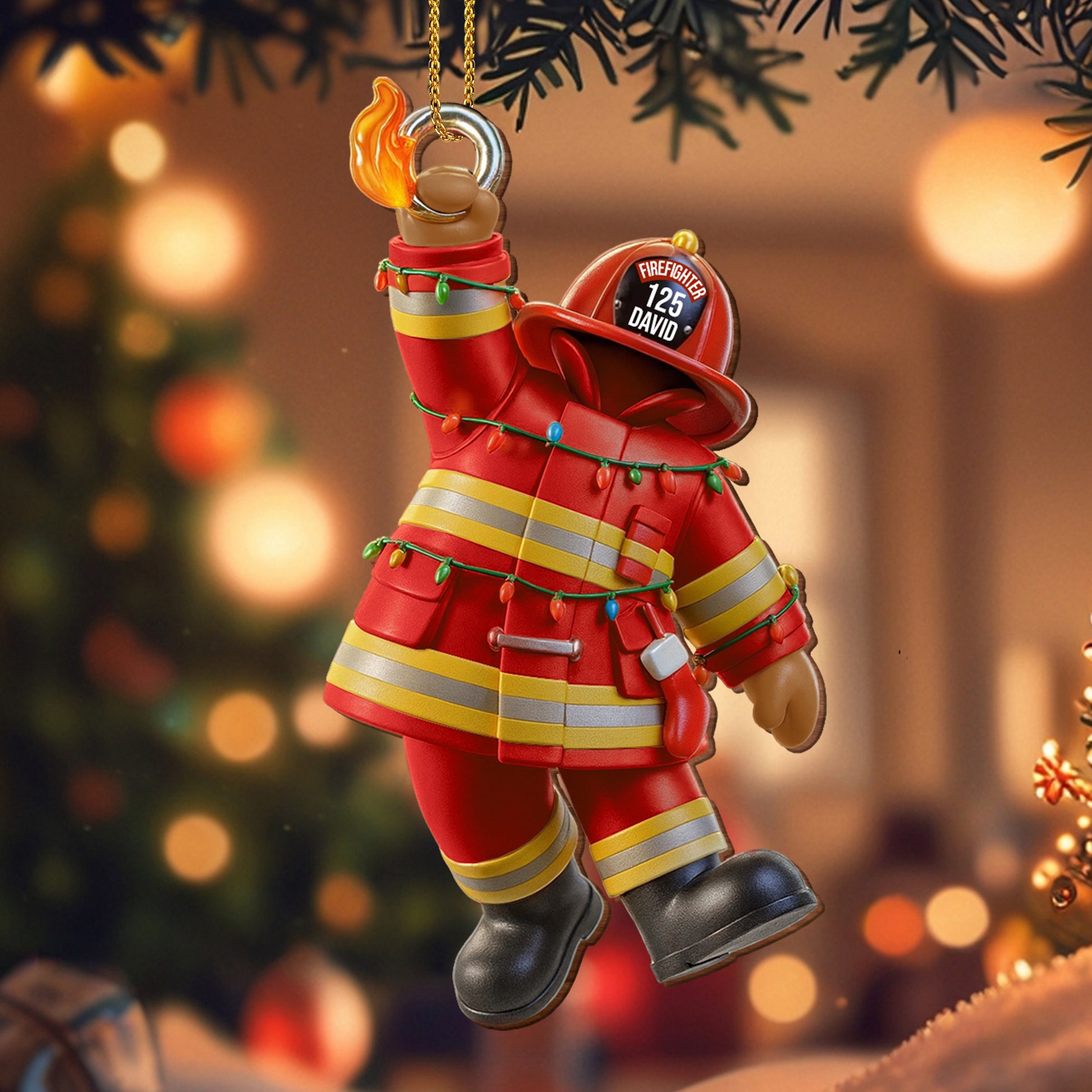 Celebrate Your Favorite Firefighter Festive Ornament