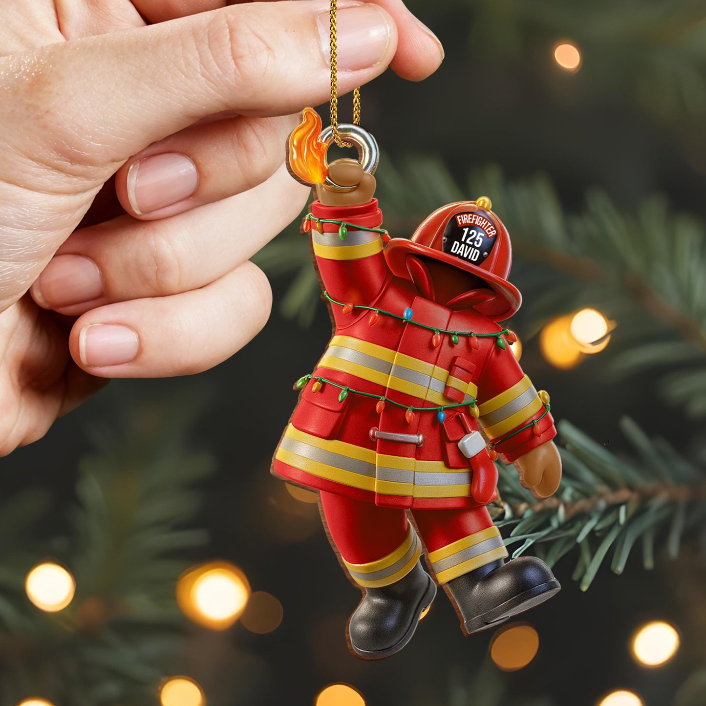 Celebrate Your Favorite Firefighter Festive Ornament