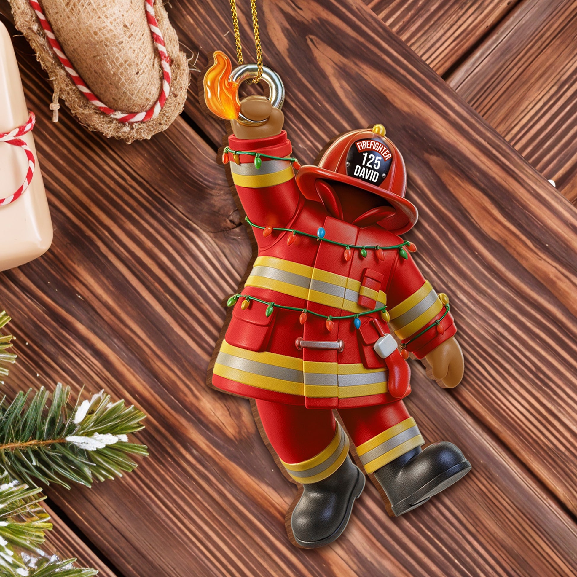 Celebrate Your Favorite Firefighter Festive Ornament
