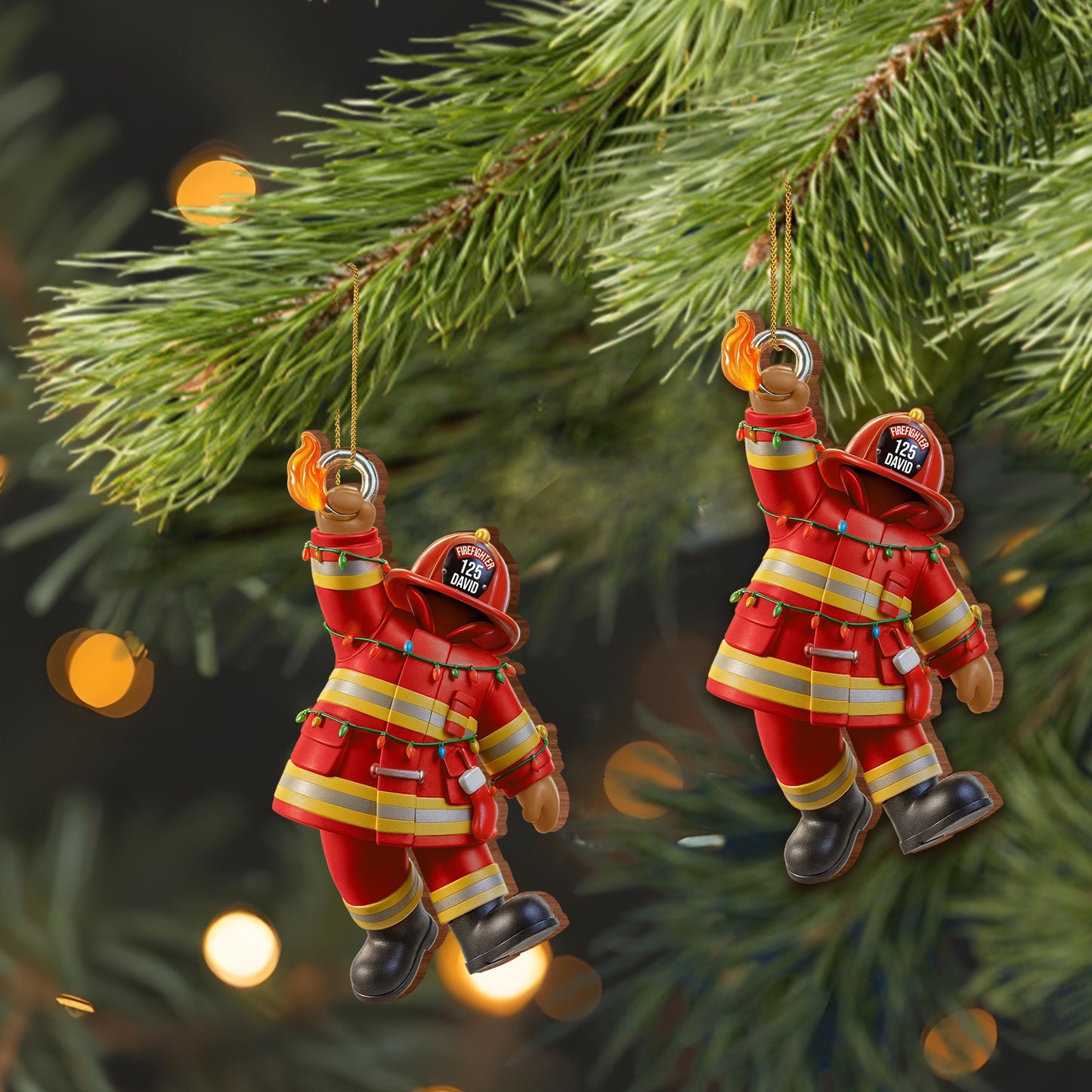 Celebrate Your Favorite Firefighter Festive Ornament