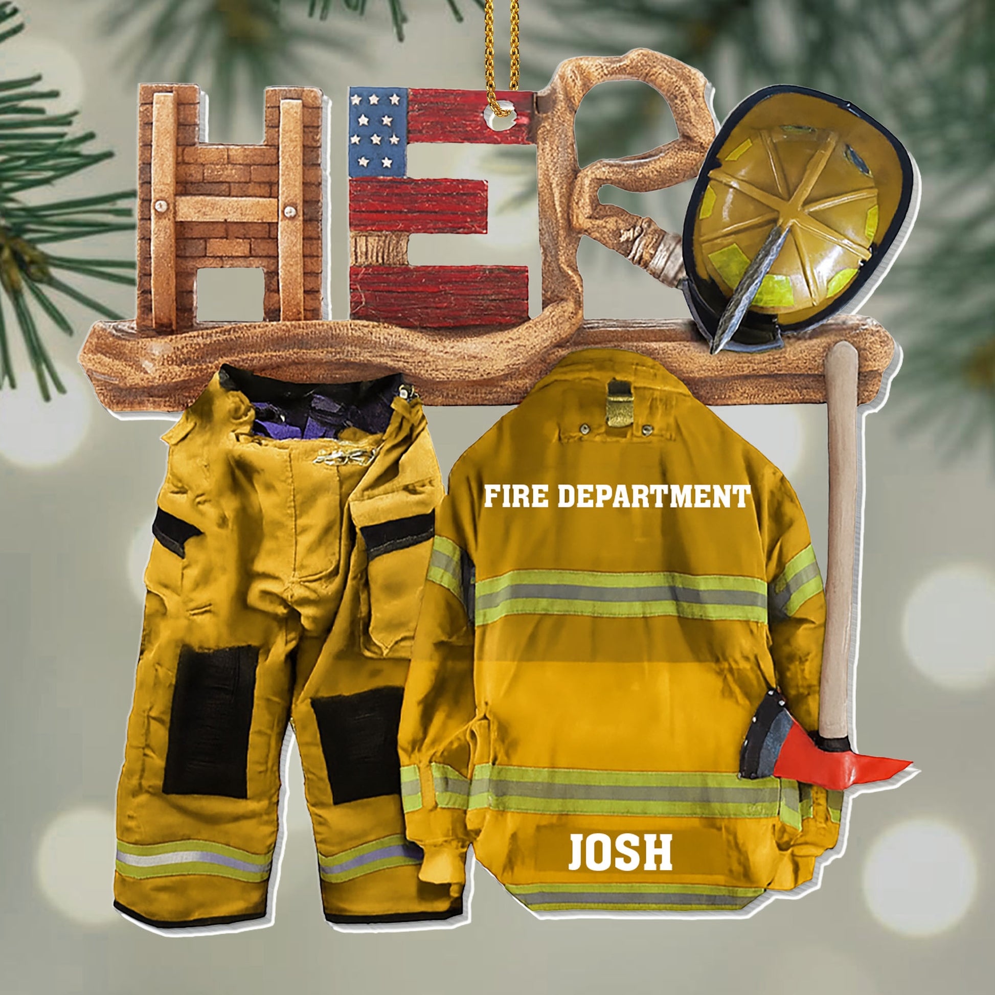 To My Hero, Thank You For Your Service, Firefighter Jacket And Axe