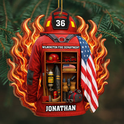 Celebrate Our Heroes, Firefighter Gear And American Flag