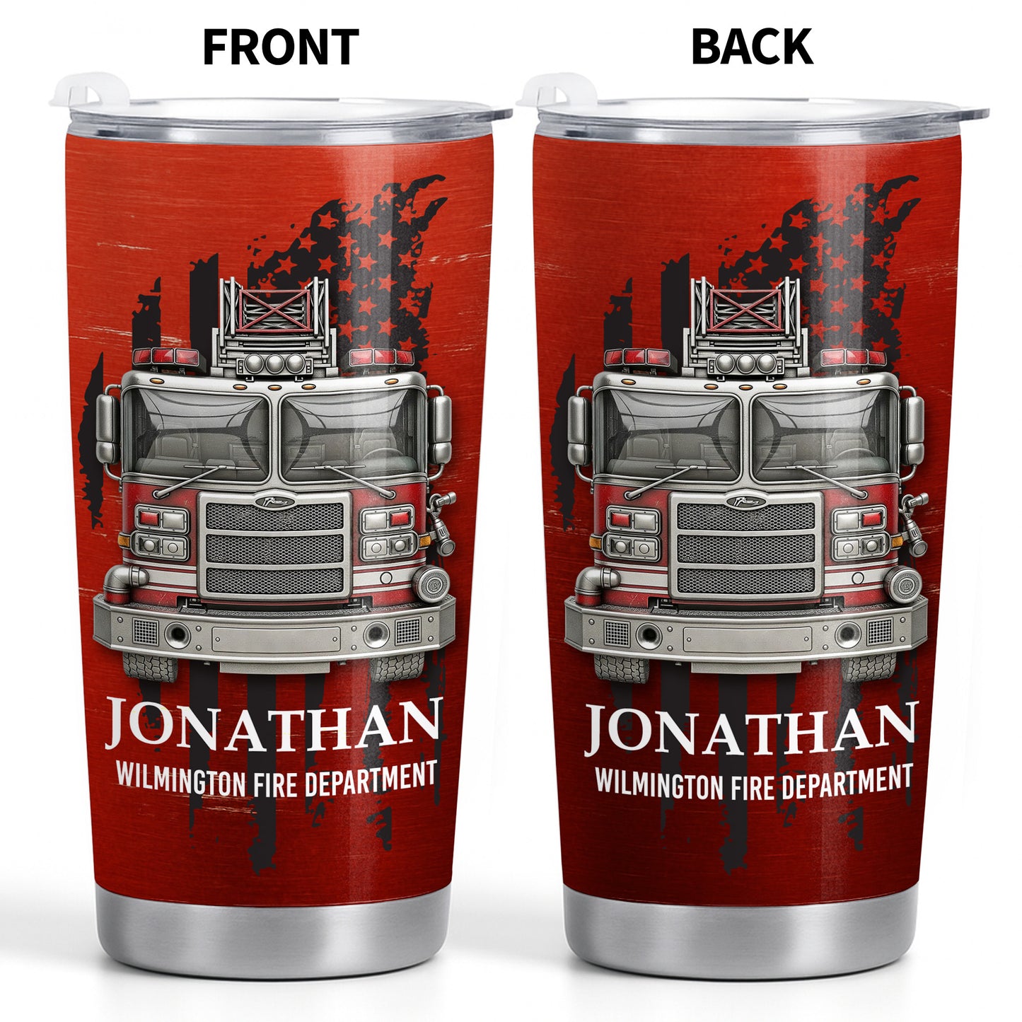 Wilmington Fire Department With Fire Truck And Stars