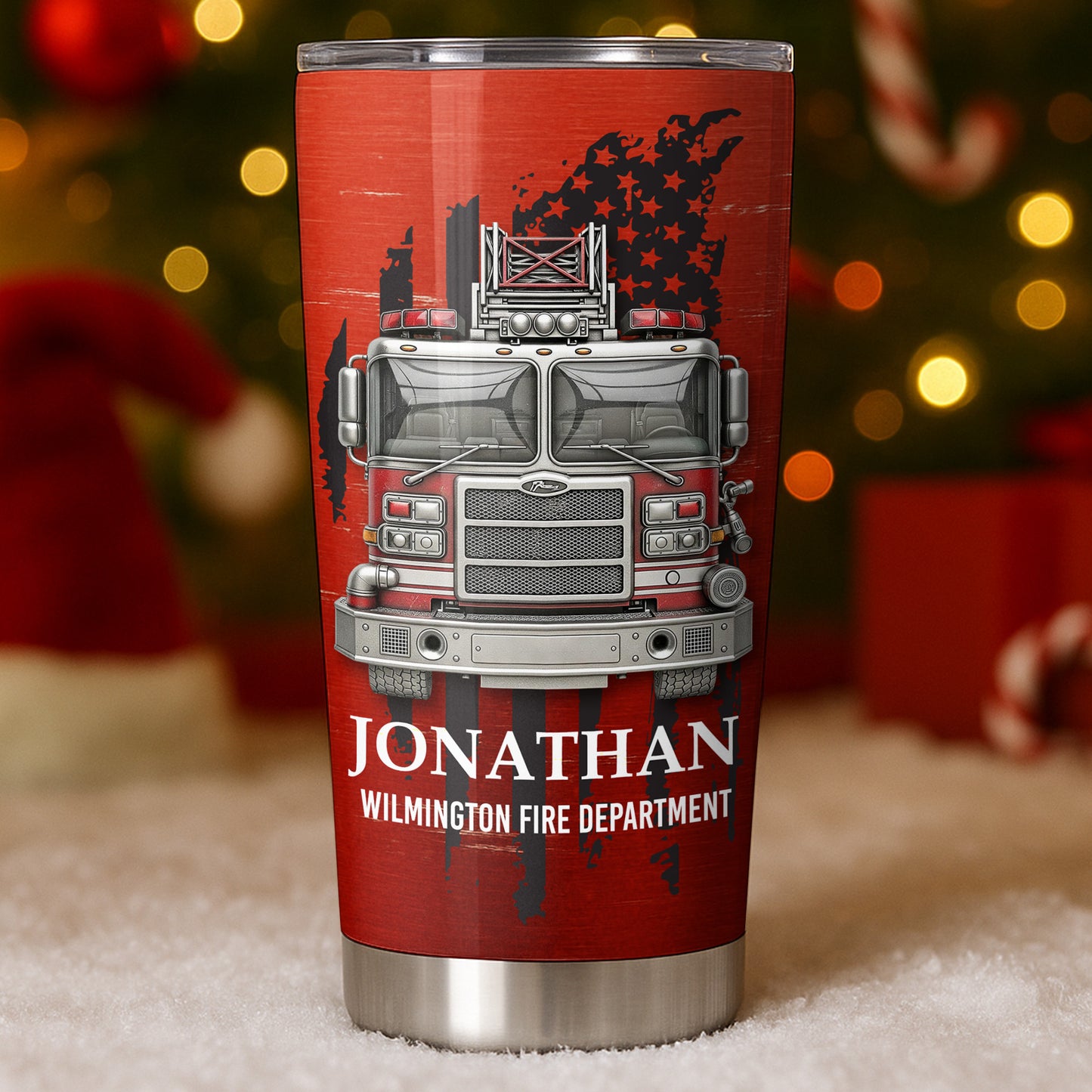 Wilmington Fire Department With Fire Truck And Stars