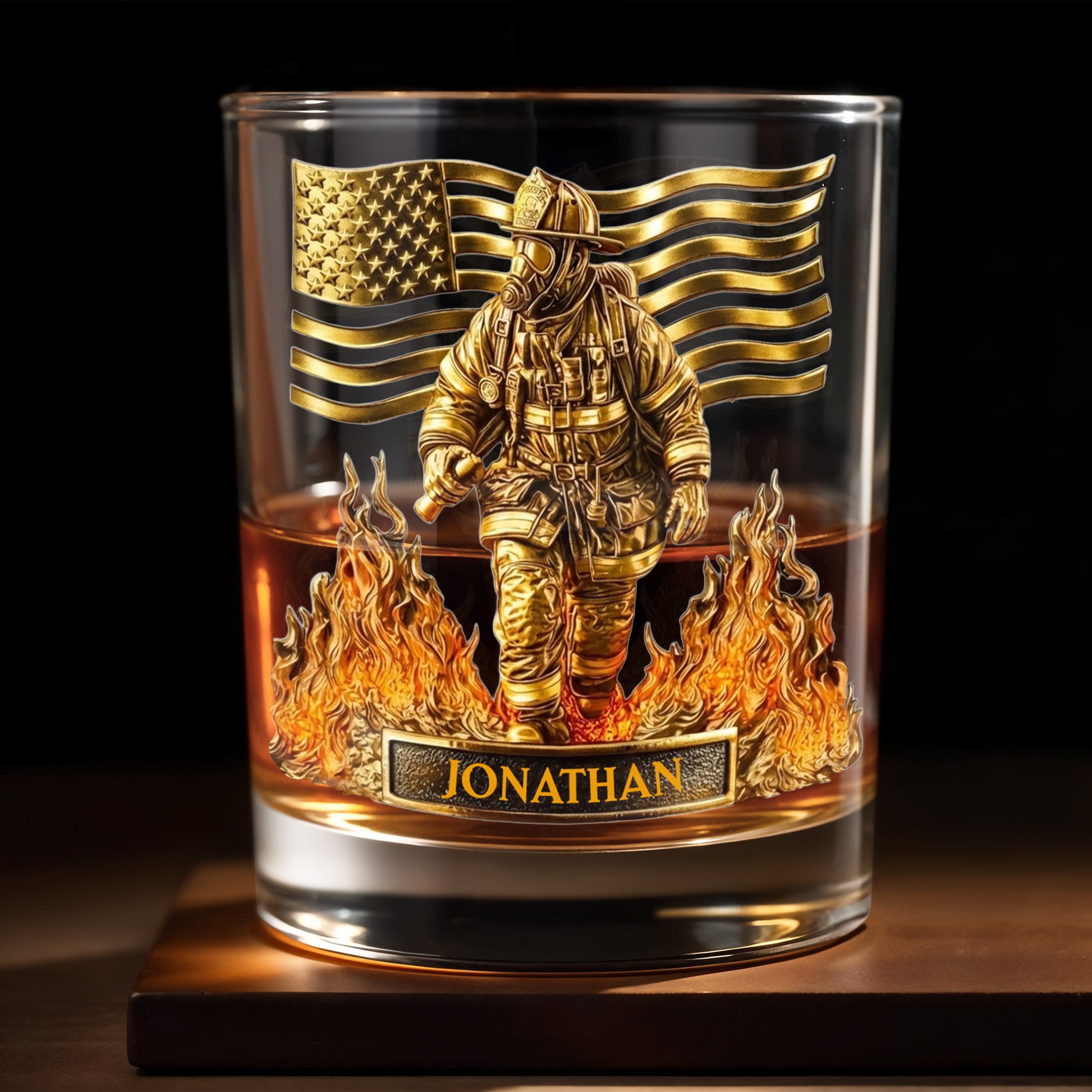 Celebrate Our Heroes, Brave Firefighter And American Flag