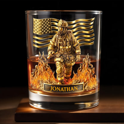 Celebrate Our Heroes, Brave Firefighter And American Flag