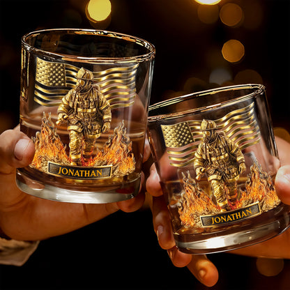 Celebrate Our Heroes, Brave Firefighter And American Flag