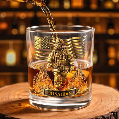 Celebrate Our Heroes, Brave Firefighter And American Flag