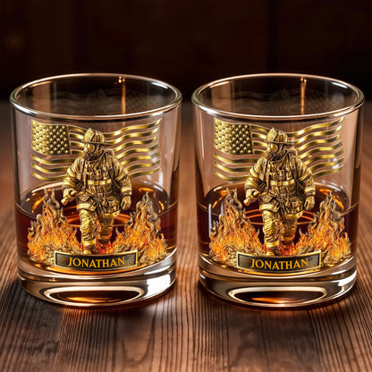 Celebrate Our Heroes, Brave Firefighter And American Flag