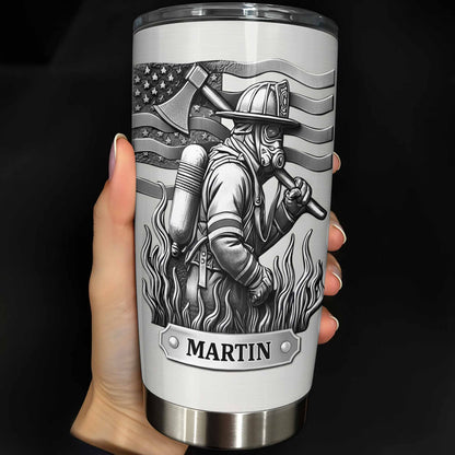 Honor Your Personal Hero, Firefighter American Flag Tumbler