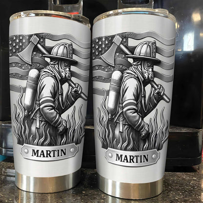 Honor Your Personal Hero, Firefighter American Flag Tumbler