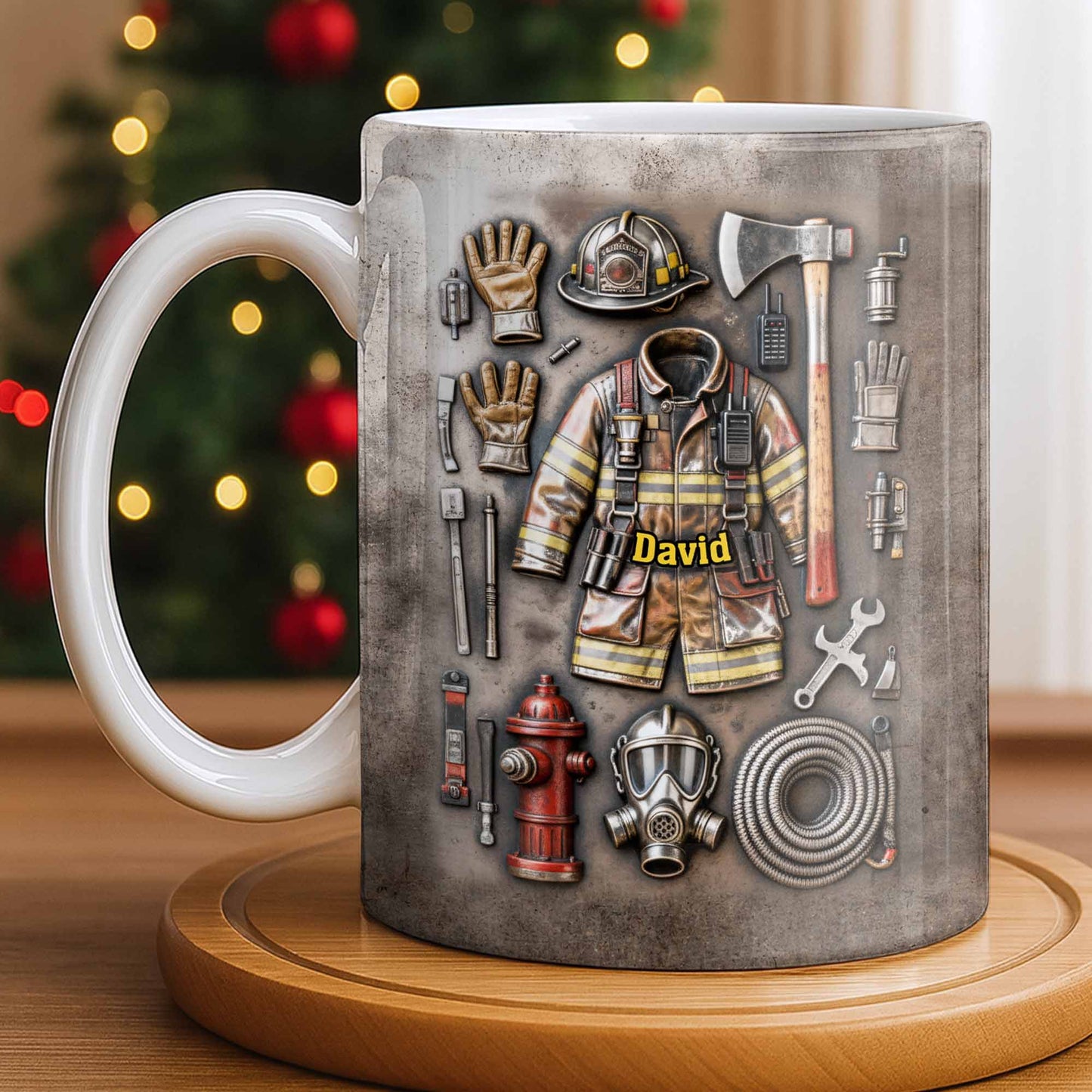 Customize This Mug With Your Firefighter's Name And Gear