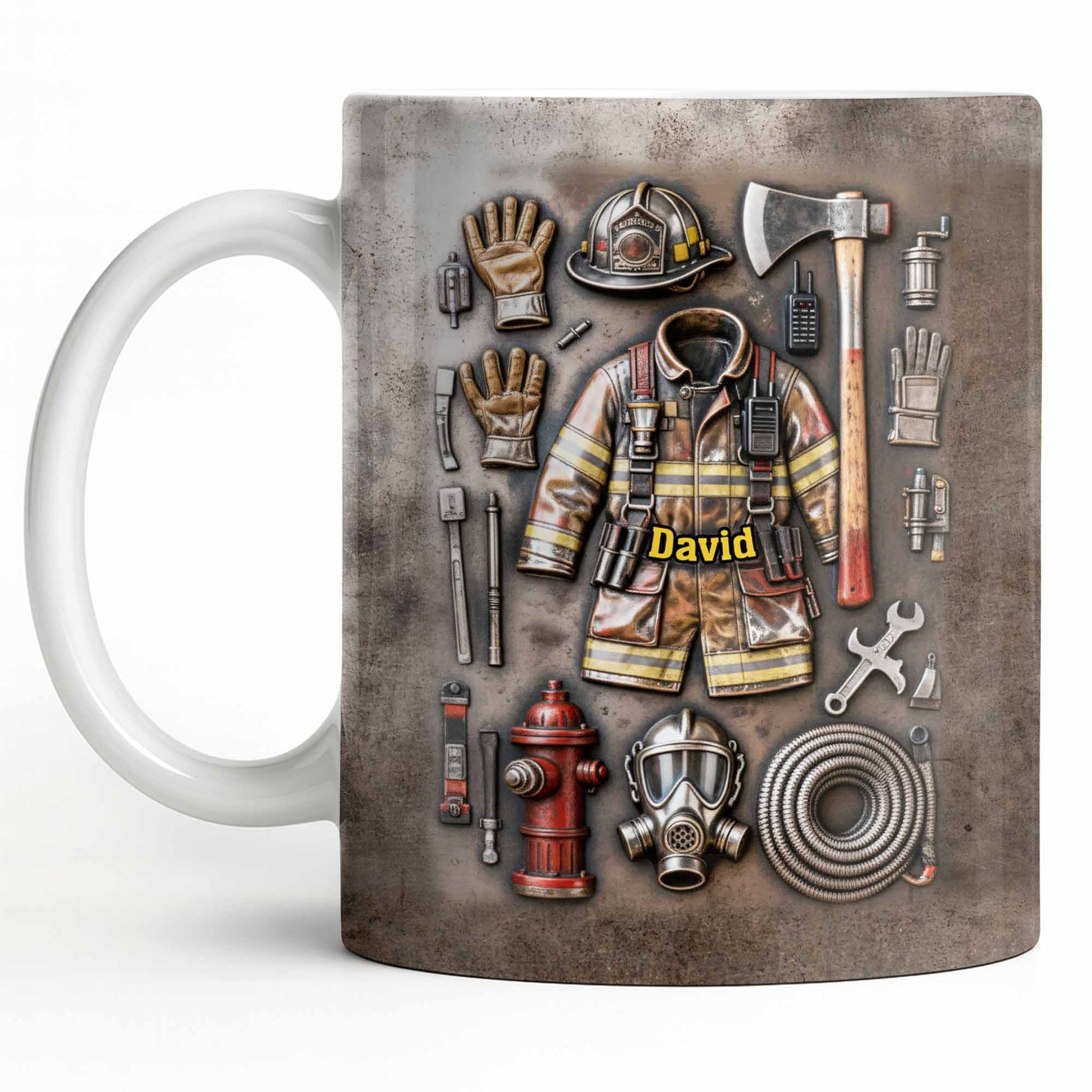 Customize This Mug With Your Firefighter's Name And Gear