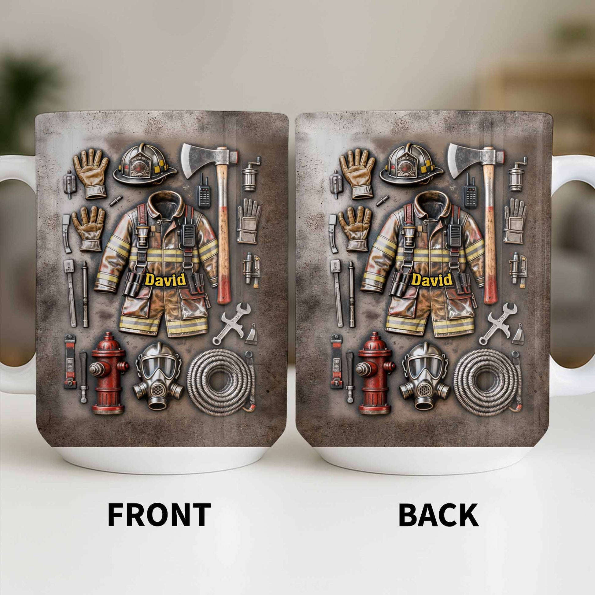 Customize This Mug With Your Firefighter's Name And Gear