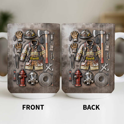 Customize This Mug With Your Firefighter's Name And Gear