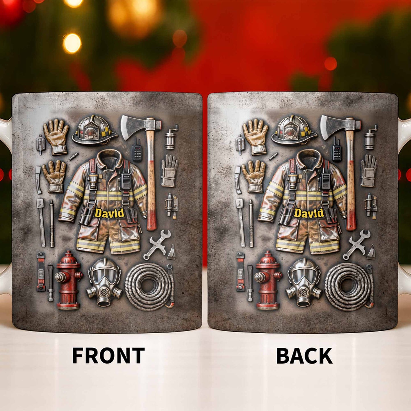 Customize This Mug With Your Firefighter's Name And Gear