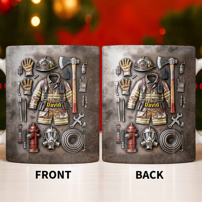 Customize This Mug With Your Firefighter's Name And Gear