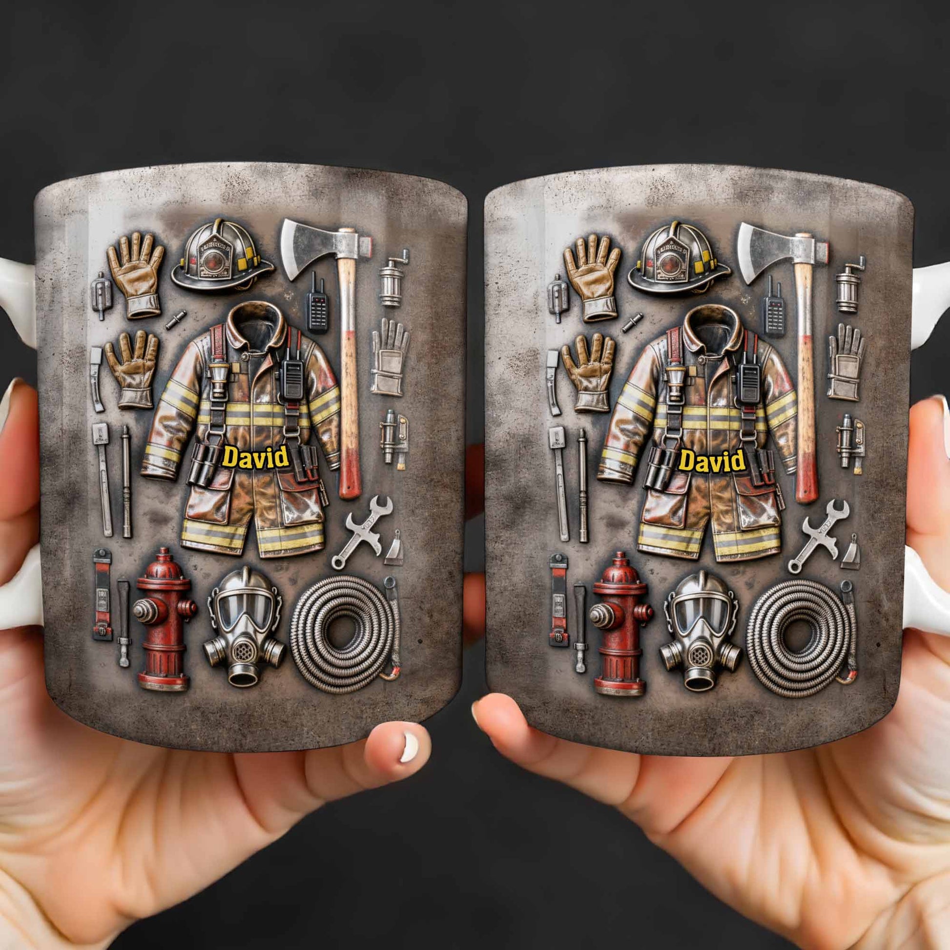 Customize This Mug With Your Firefighter's Name And Gear