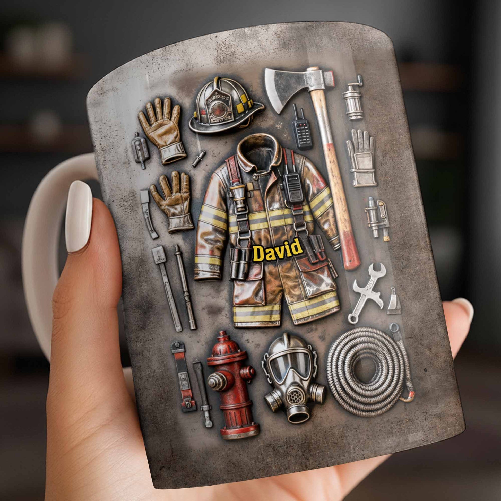 Customize This Mug With Your Firefighter's Name And Gear