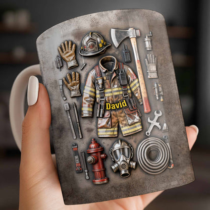 Customize This Mug With Your Firefighter's Name And Gear