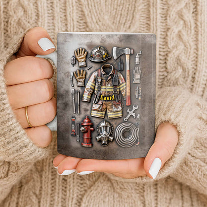 Customize This Mug With Your Firefighter's Name And Gear