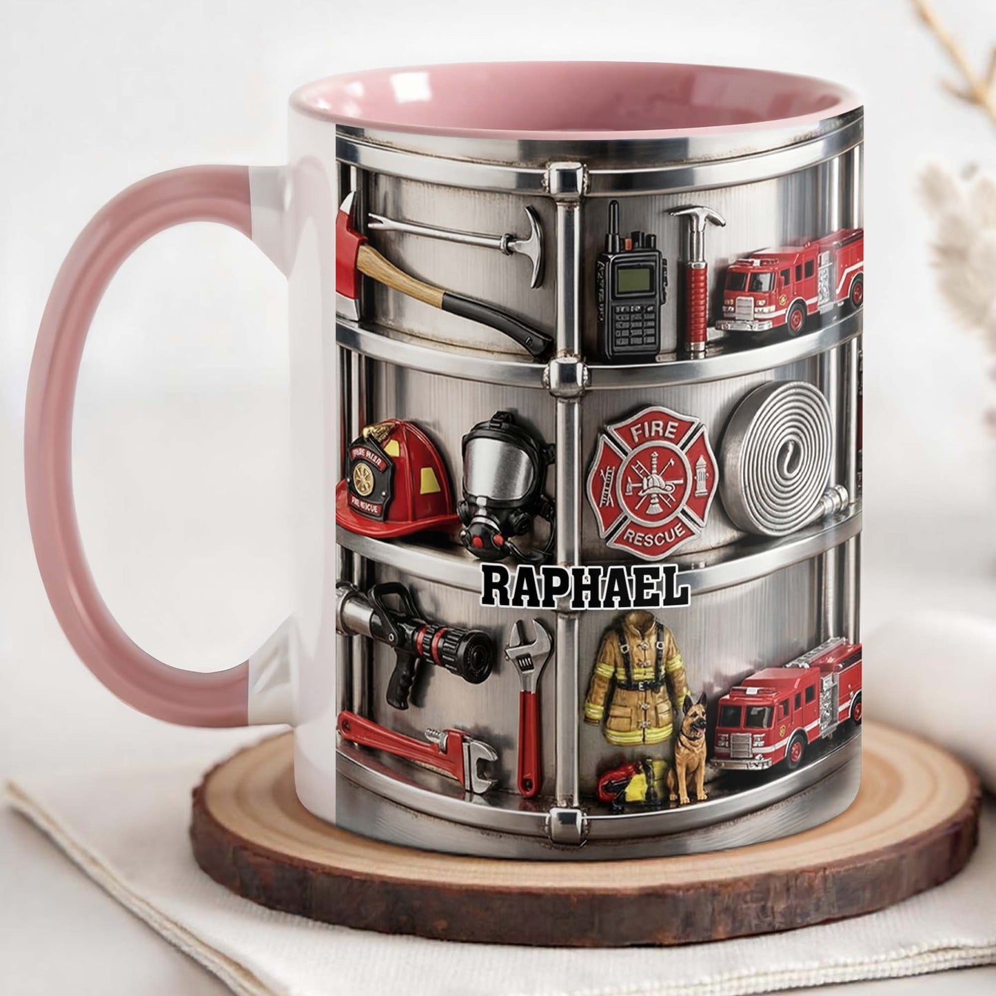 To My Brave Firefighter Fire Truck and Gear