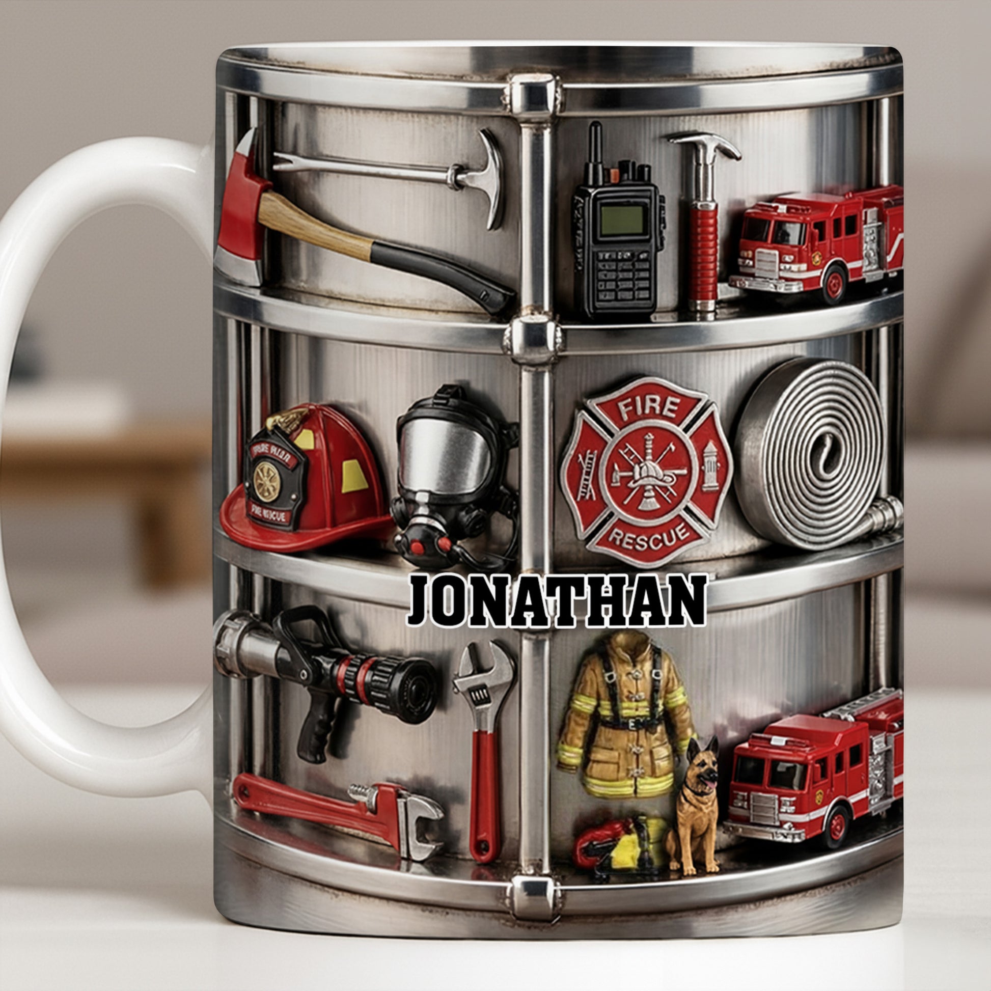 Fire Rescue Themed Personalized Coffee Mug