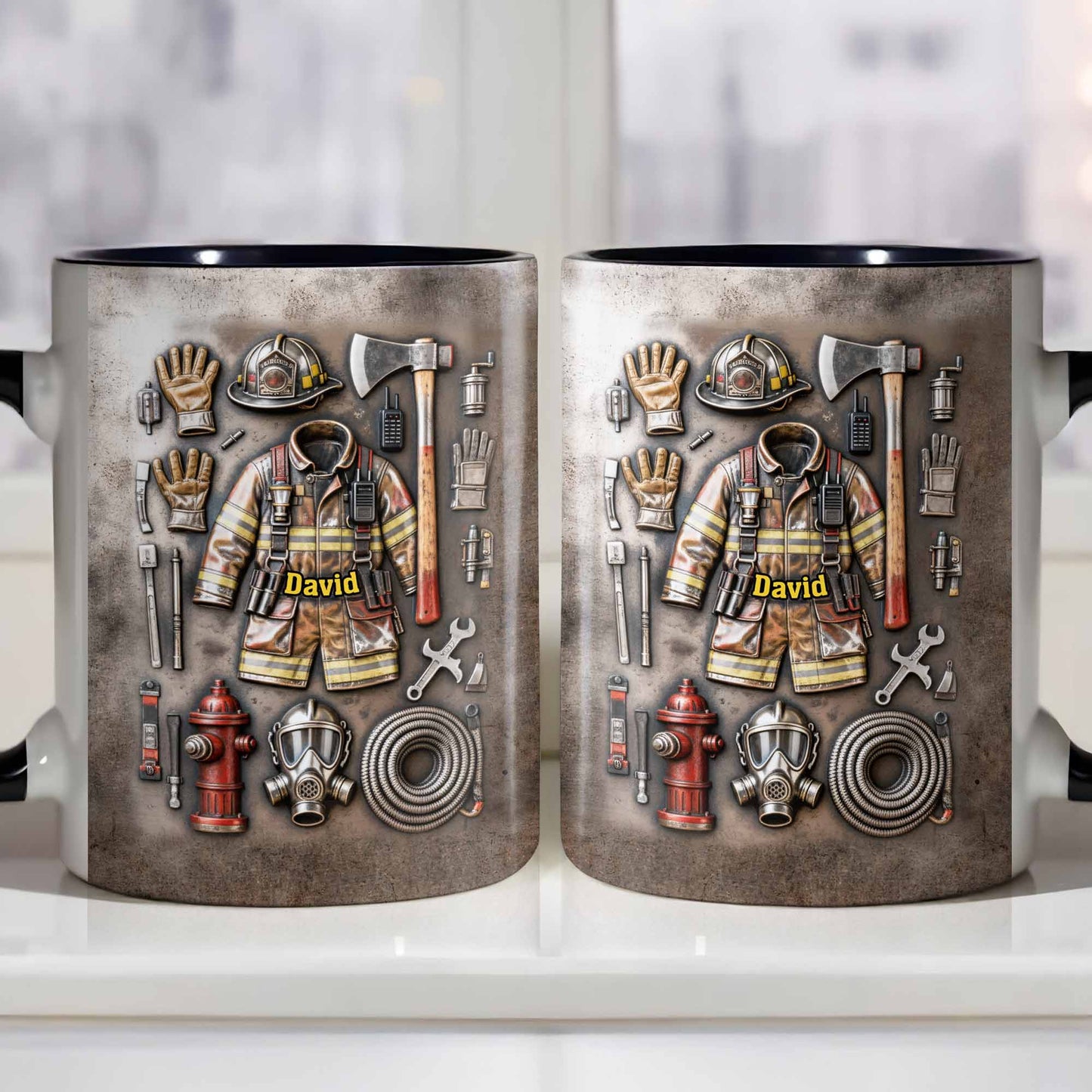 Brave Firefighter Gear Customized Mug