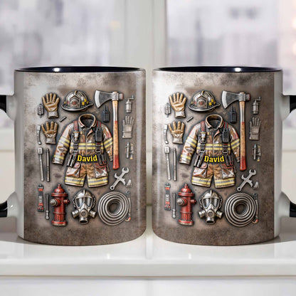 Brave Firefighter Gear Customized Mug