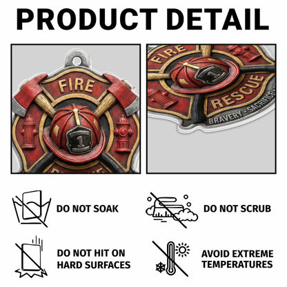 Fire Rescue Bravery Sacrifice Honor Keychain