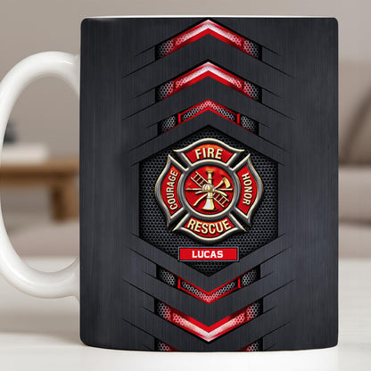 Fire Rescue Courage Honor With Firefighter Badge And Axe