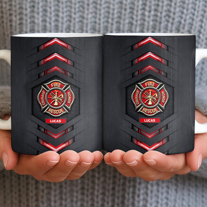 Fire Rescue Courage Honor With Firefighter Badge And Axe