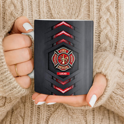 Fire Rescue Courage Honor With Firefighter Badge And Axe