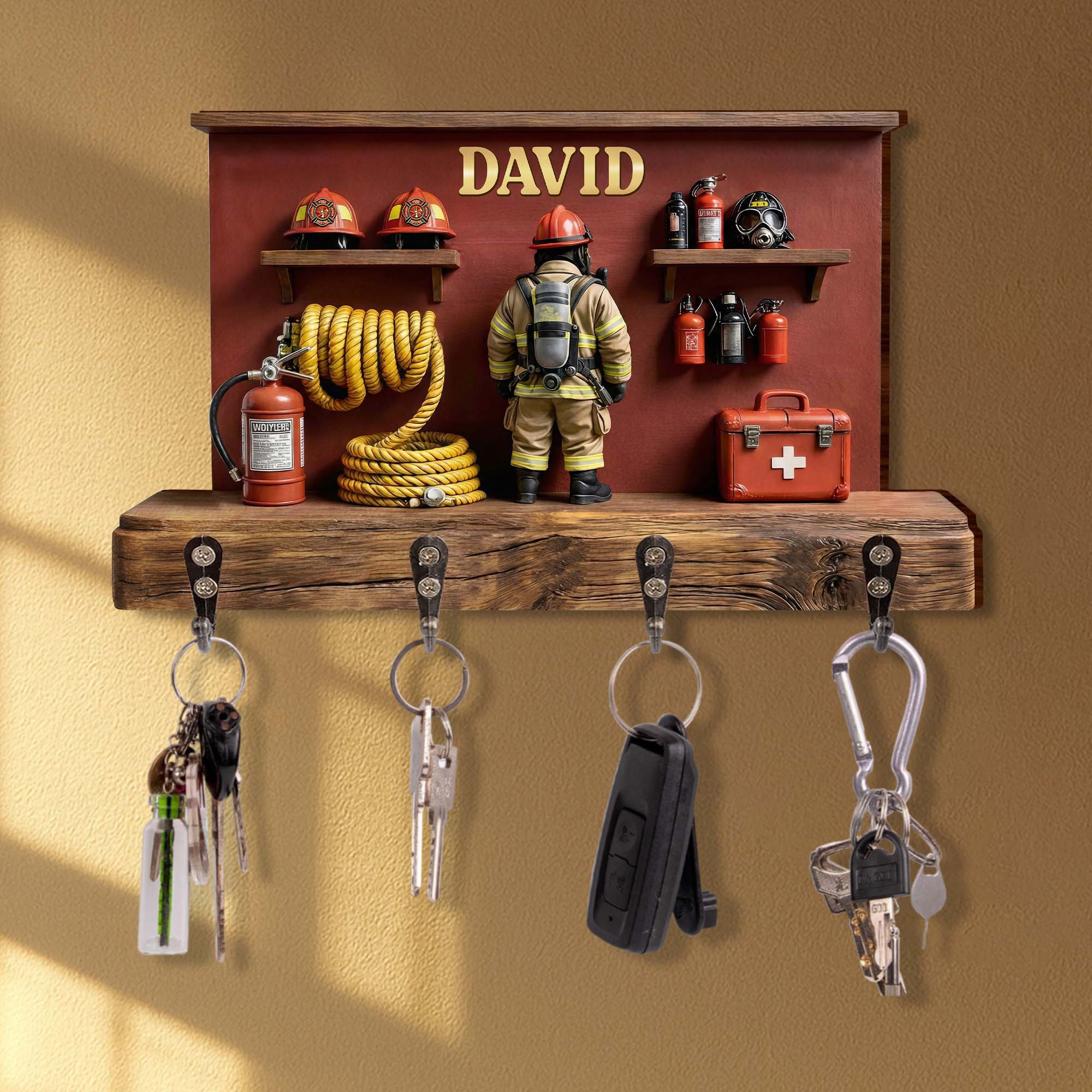 Always Brave Firefighter, Personalized Key Holder, Gift For ...