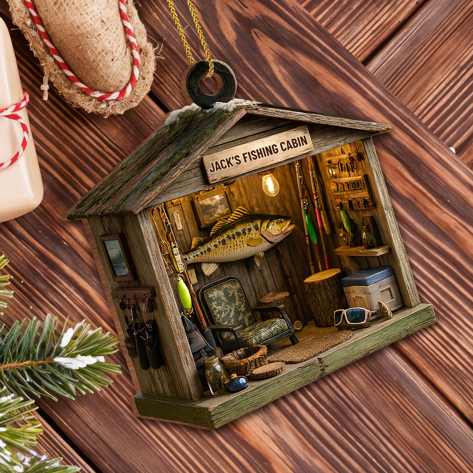 Jack's Fishing Cabin, Perfect For Fish And Fishing Rod Enthusiasts