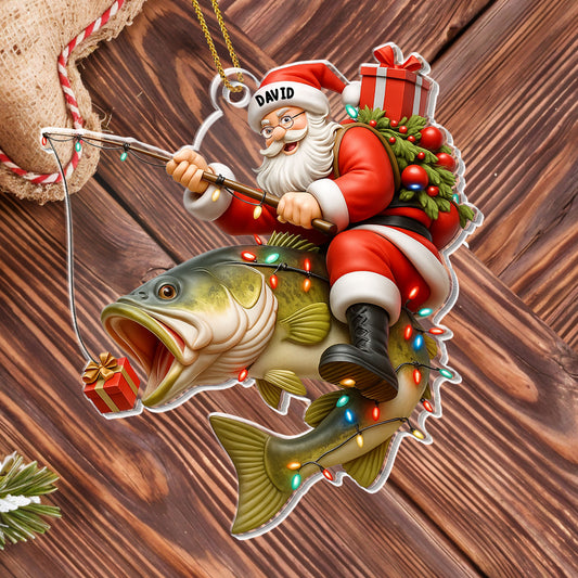 Catch The Christmas Spirit With Santa Fishing Ornament