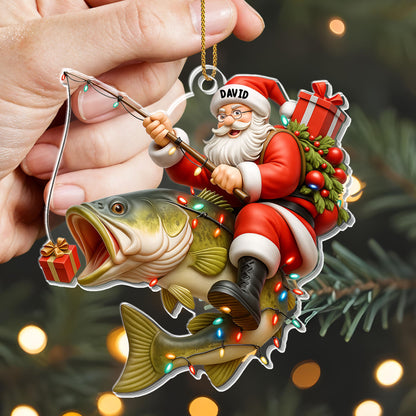 Catch The Christmas Spirit With Santa Fishing Ornament