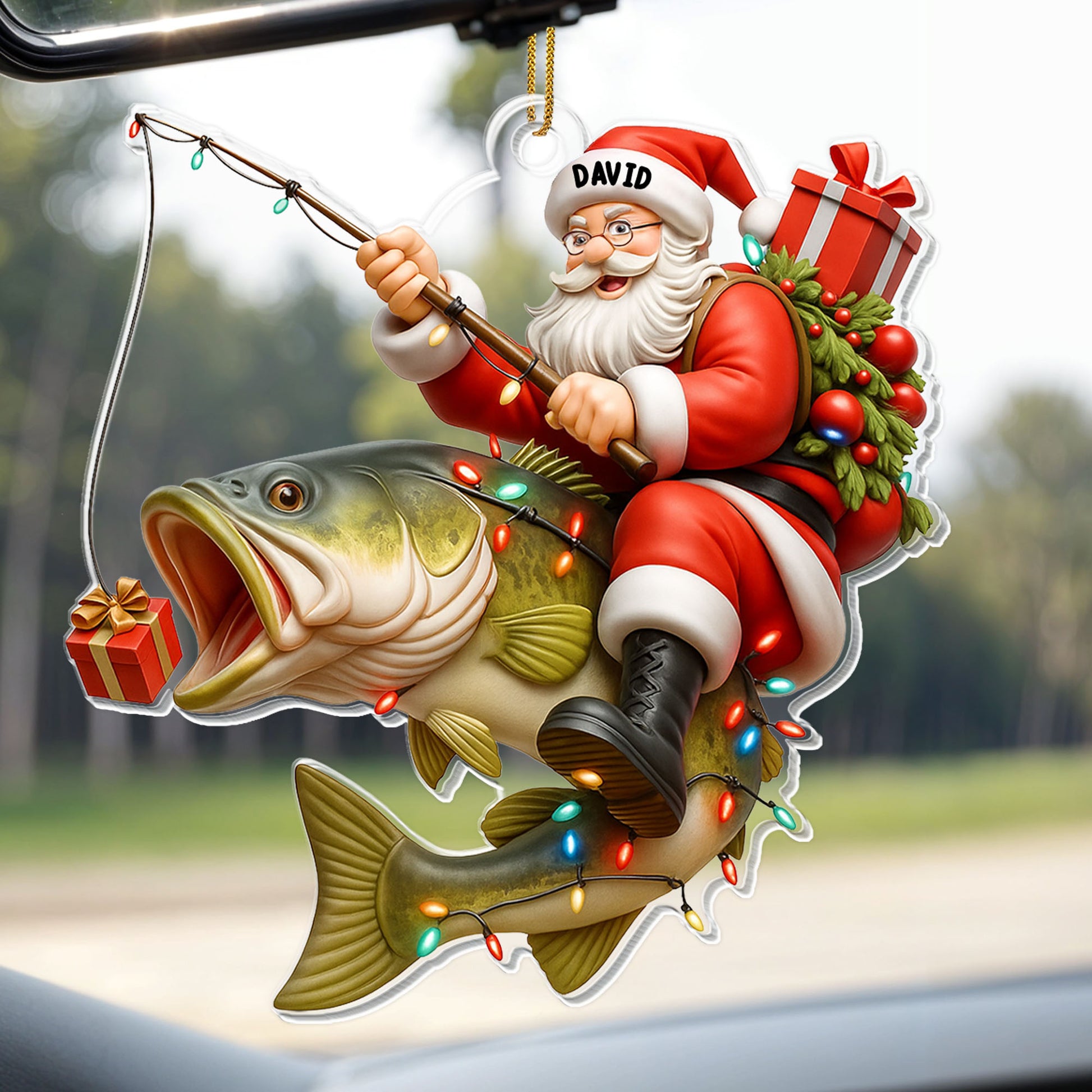 Catch The Christmas Spirit With Santa Fishing Ornament