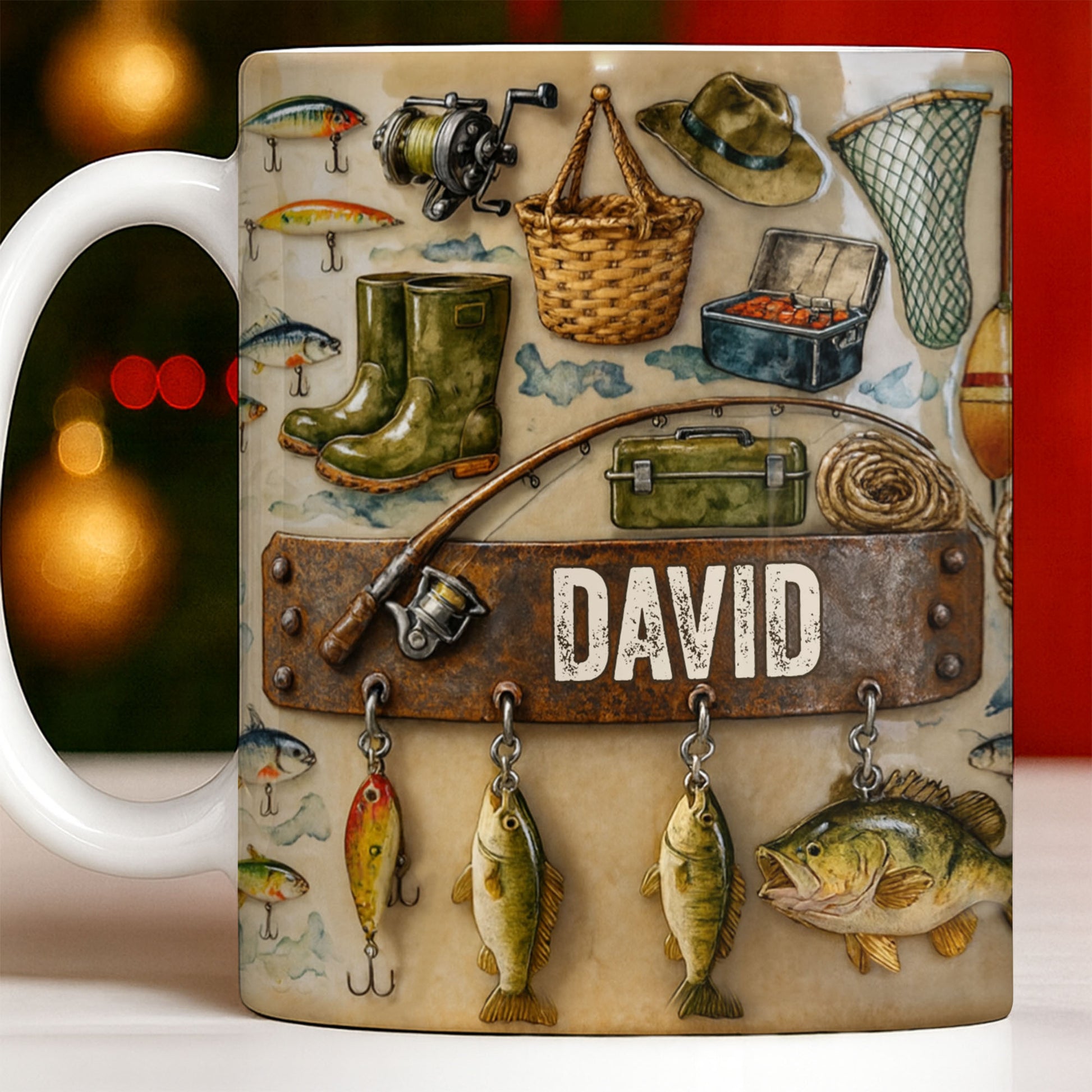 Customizable Design For Fishing Enthusiasts With Fishing Gear