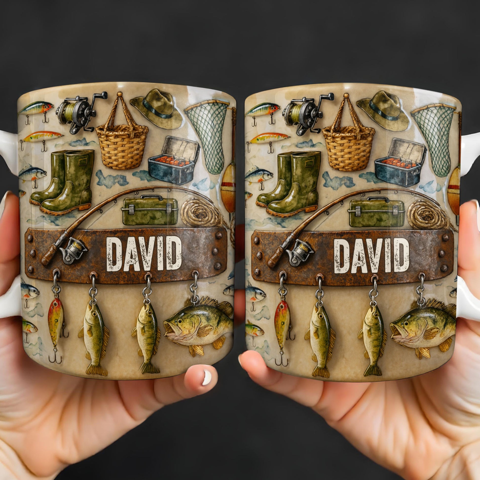 Customizable Design For Fishing Enthusiasts With Fishing Gear