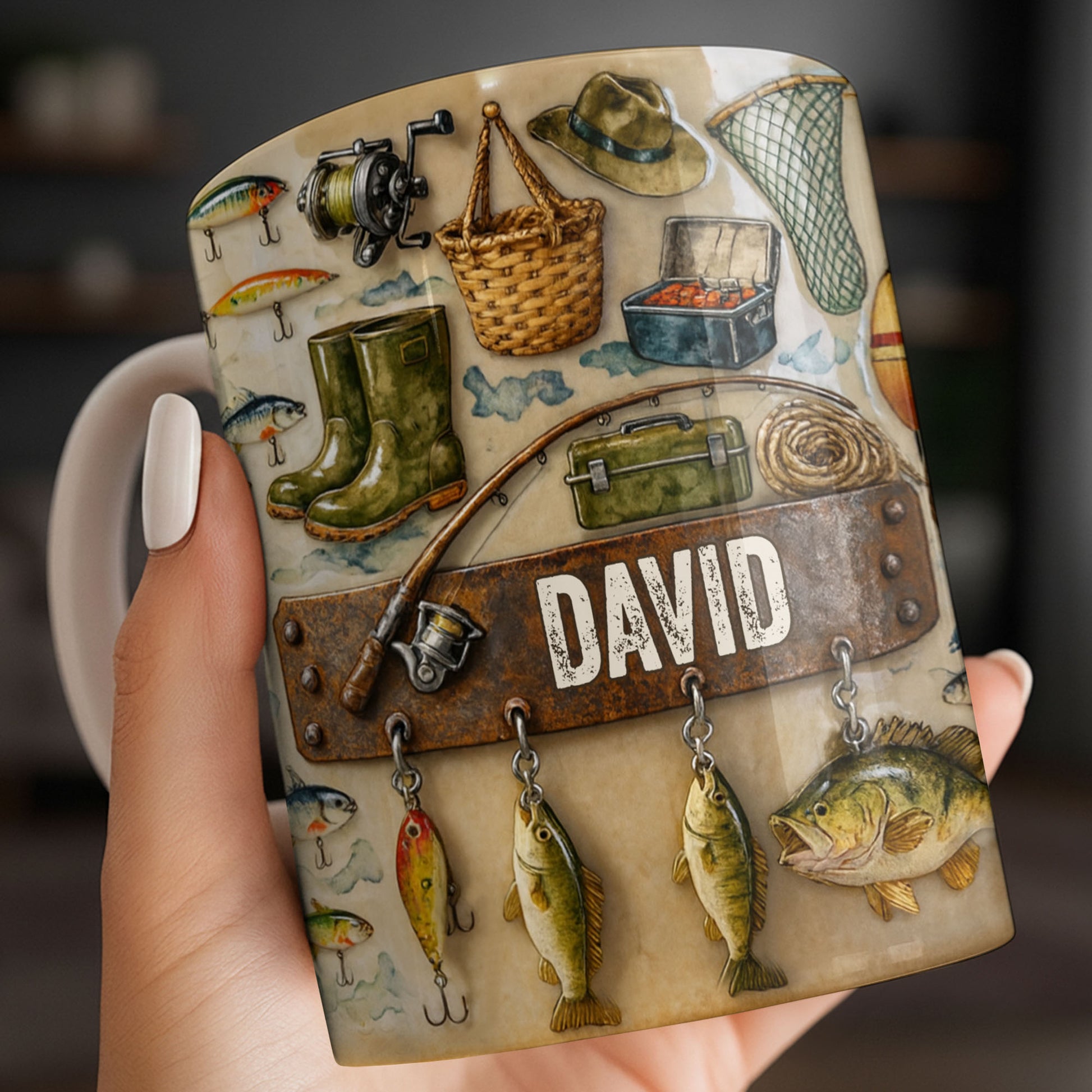 Customizable Design For Fishing Enthusiasts With Fishing Gear