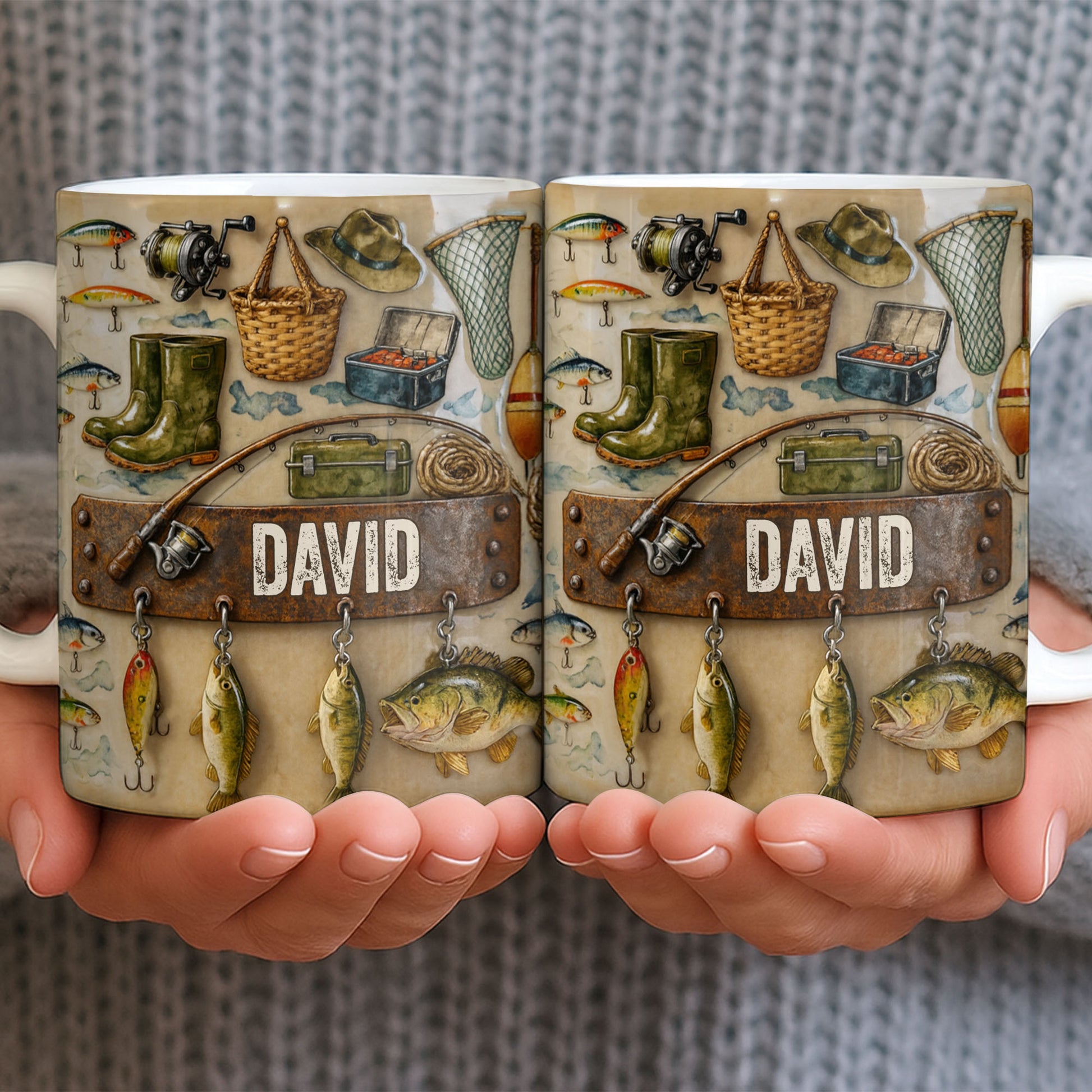 Customizable Design For Fishing Enthusiasts With Fishing Gear