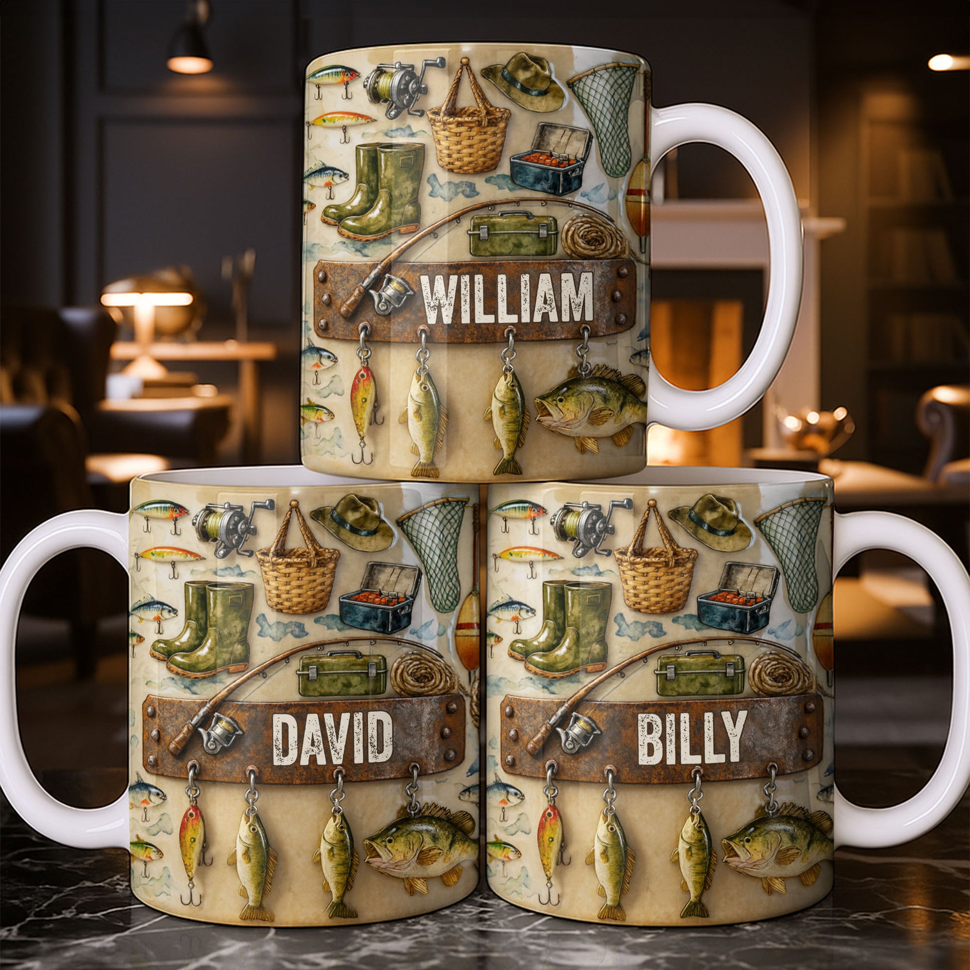 Customizable Design For Fishing Enthusiasts With Fishing Gear