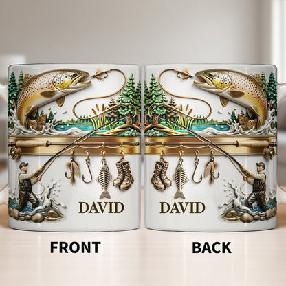 Personalized Gift For Fishing Enthusiasts With Fisherman And Lures