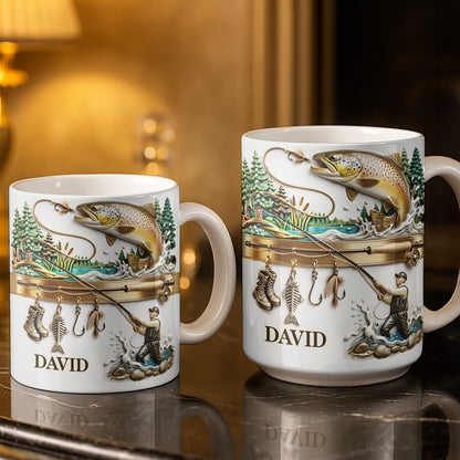 Personalized Gift For Fishing Enthusiasts With Fisherman And Lures