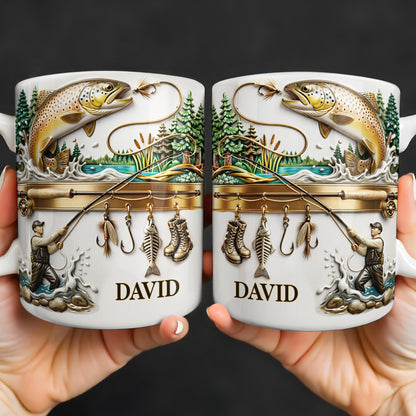 Personalized Gift For Fishing Enthusiasts With Fisherman And Lures