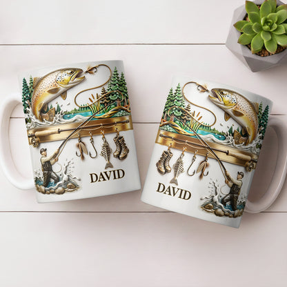 Personalized Gift For Fishing Enthusiasts With Fisherman And Lures