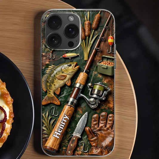 A Perfect Day Fishing Rod and Bass Fish Design