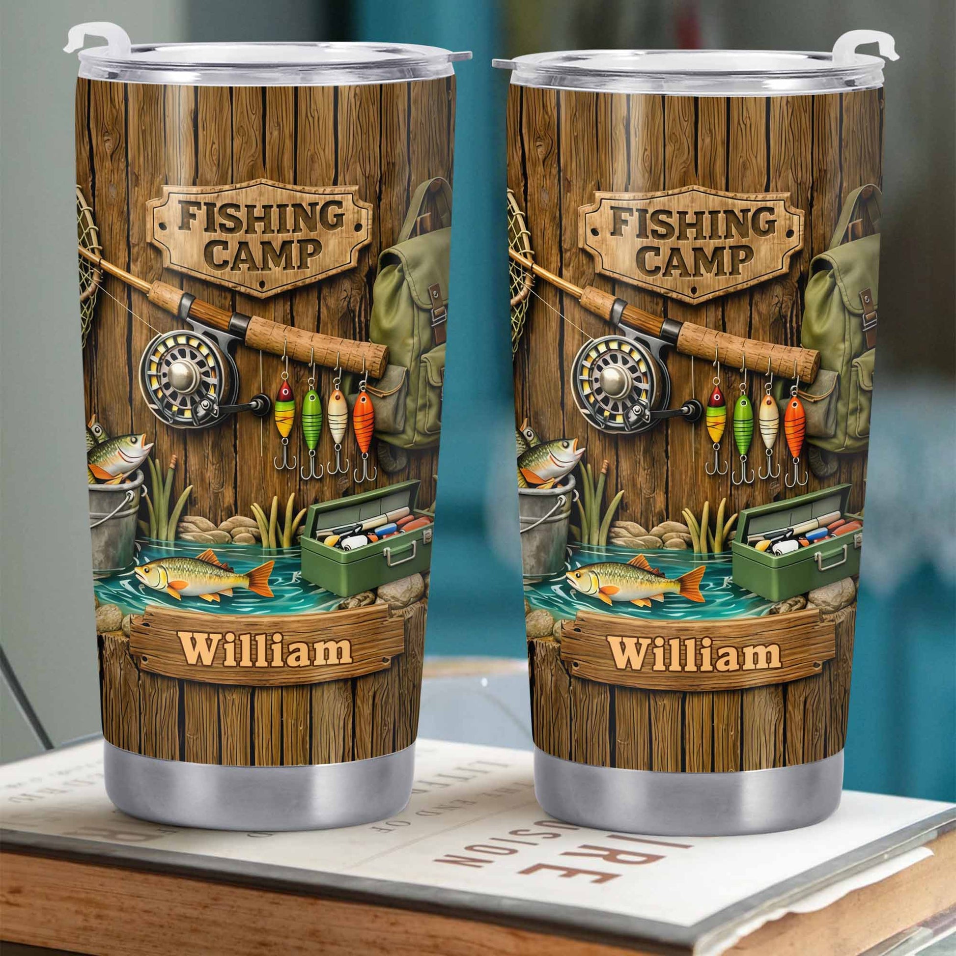 Fishing Camp With Fishing Gear and Fish